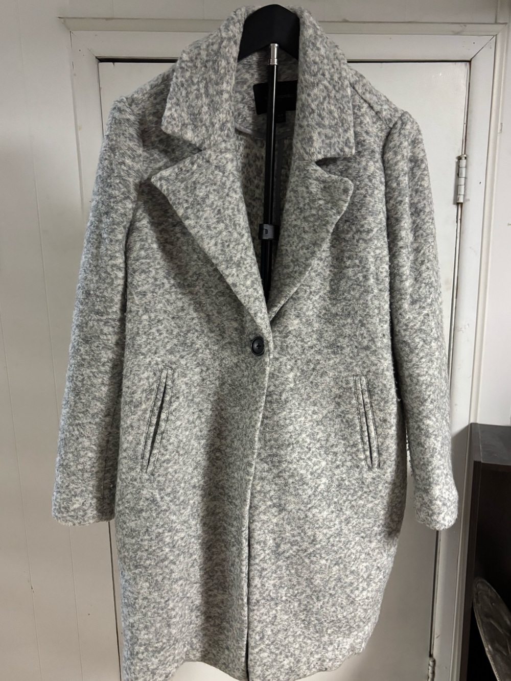 Banana Republic Gray Wool-Blend Single-Button Coat